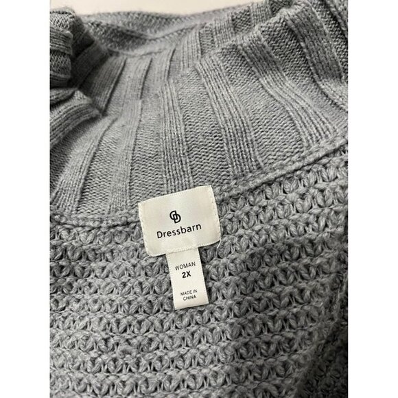 Dressbarn Mock Neck Knitted Gray Sweater Women Size 2X - Picture 8 of 9